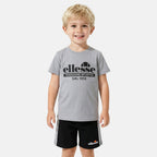 Pack de 2 Camisetas y Pantalones Cortos Ellesse Niño Gris/Blanco