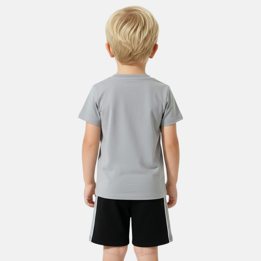 Pack de 2 Camisetas y Pantalones Cortos Ellesse Niño Gris/Blanco