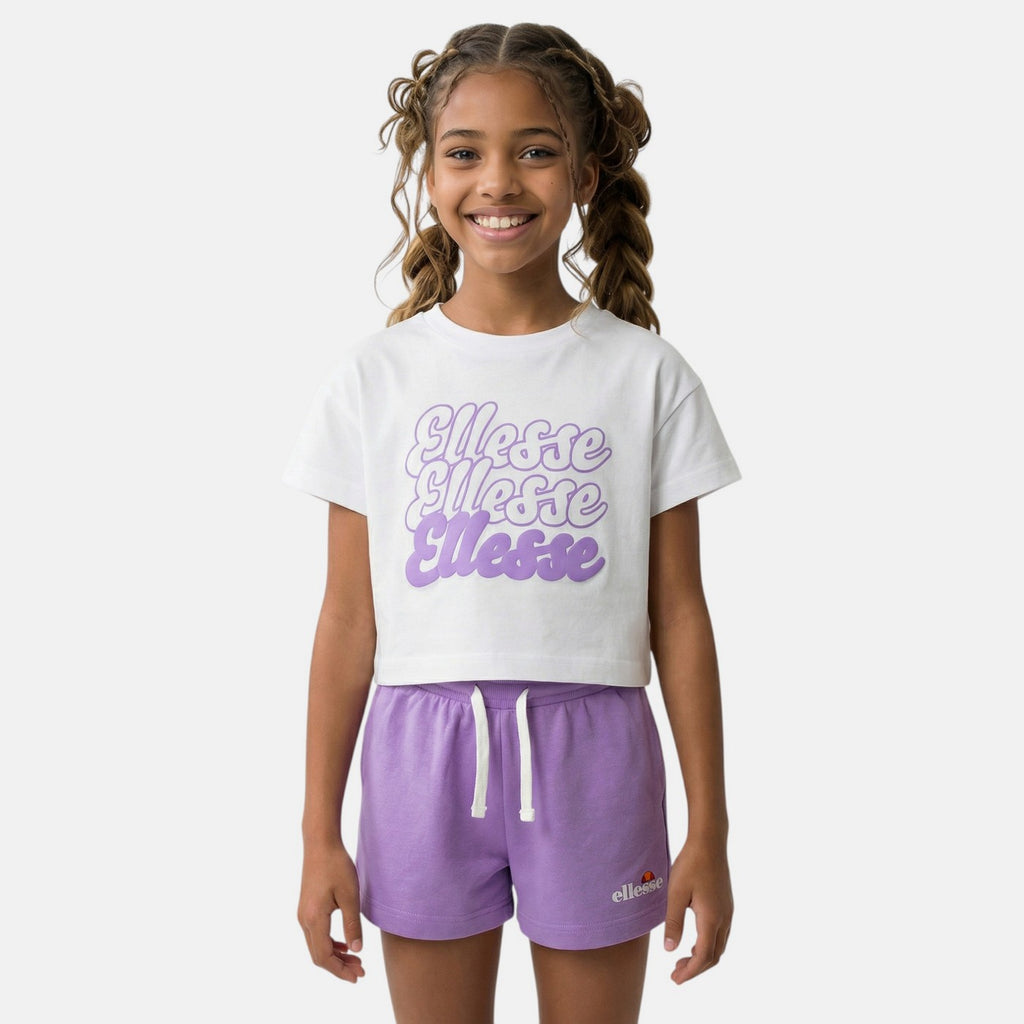 Pack De 2 T-Shirts Et Short Ellesse Fille - Violet/Blanc