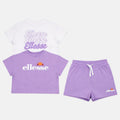 Pack Of 2 Ellesse Girls' T-Shirts And Shorts - Purple/White