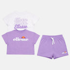 Pack Of 2 Ellesse Girls' T-Shirts And Shorts - Purple/White