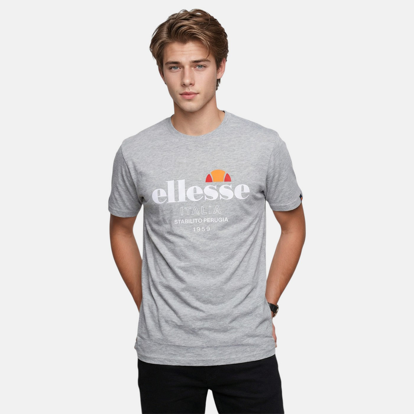 Ellesse Men's Short Sleeve T-Shirt - Gray