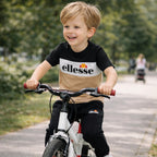 Pack of 2 Ellesse Boys' T-Shirts and Jogging Pants - Black/Beige