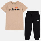 Pack of 2 Ellesse Boys' T-Shirts and Jogging Pants - Black/Beige