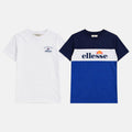 Pack de 2 Camisetas y Pantalones de Chándal Ellesse Niño Blanco/Azul Marino