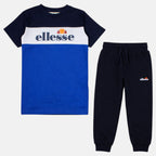 Pack de 2 Camisetas y Pantalones de Chándal Ellesse Niño Blanco/Azul Marino