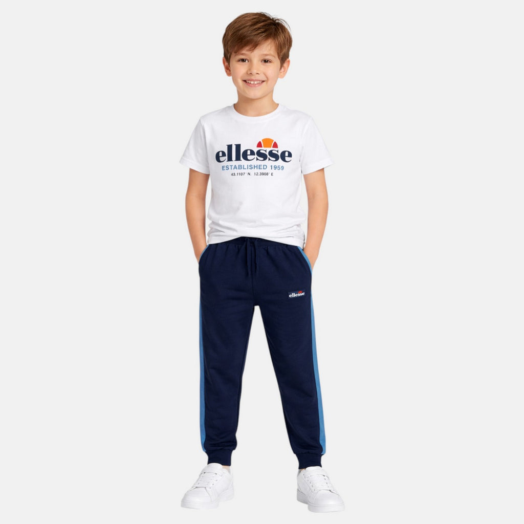 Pack de 2 Camisetas y Pantalones de Chándal Ellesse Niño - Azul Marino/Blanco