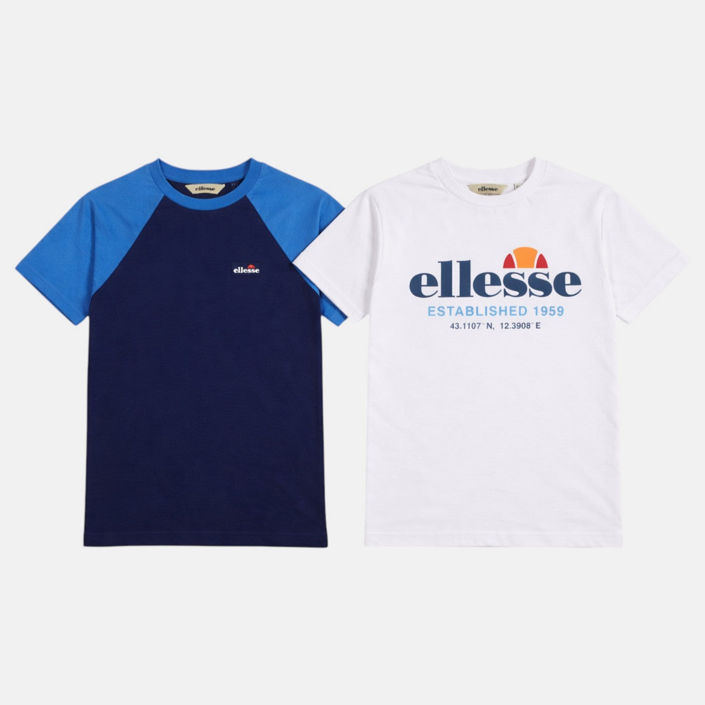 Pack de 2 Camisetas y Pantalones de Chándal Ellesse Niño - Azul Marino/Blanco