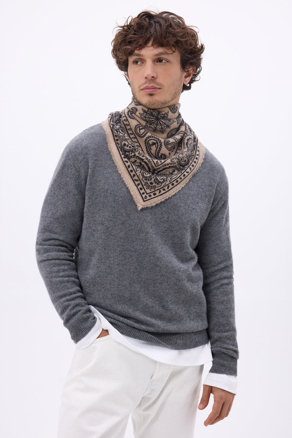 Bandana Ski pequeño - Beige crema - Hombre
