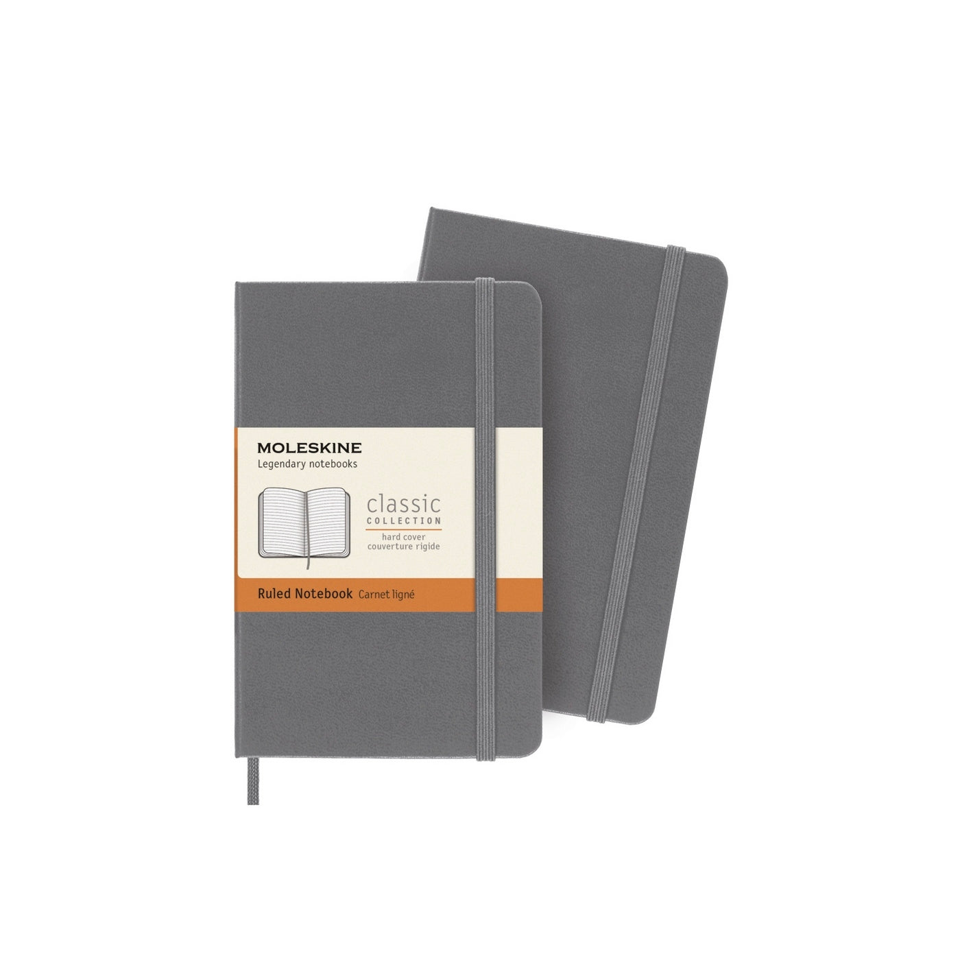 Carnet Classique Pocket 9X14 - Pages Lignées - Gris Ardoise