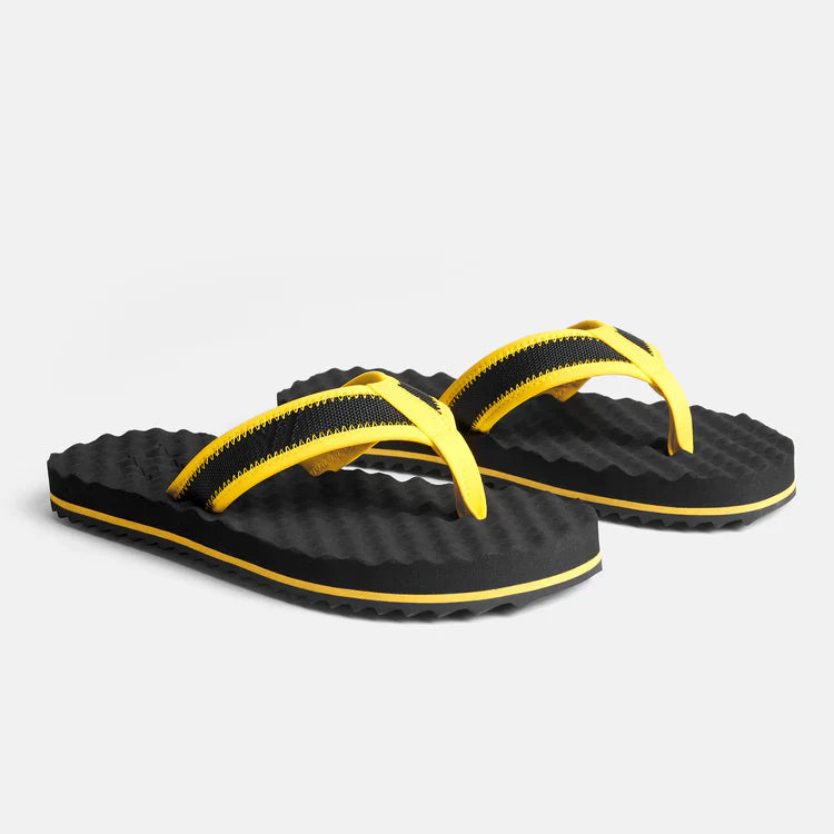 Children's Flip Flops - Black/Yellow - Men