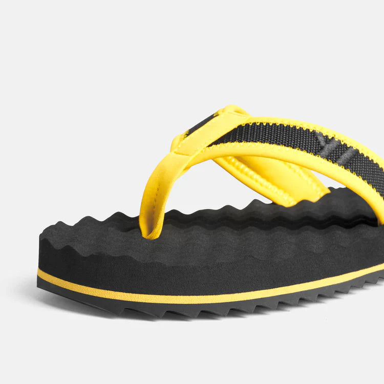 Children's Flip Flops - Black/Yellow - Men