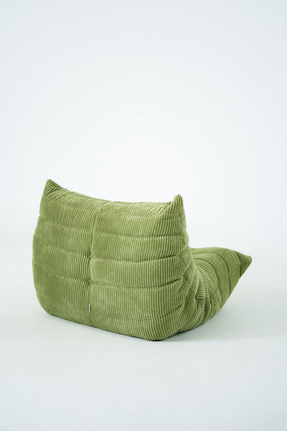 Ensemble Togo - Chauffeuse + Pouf - Velours Côtelé - Vert Frais
