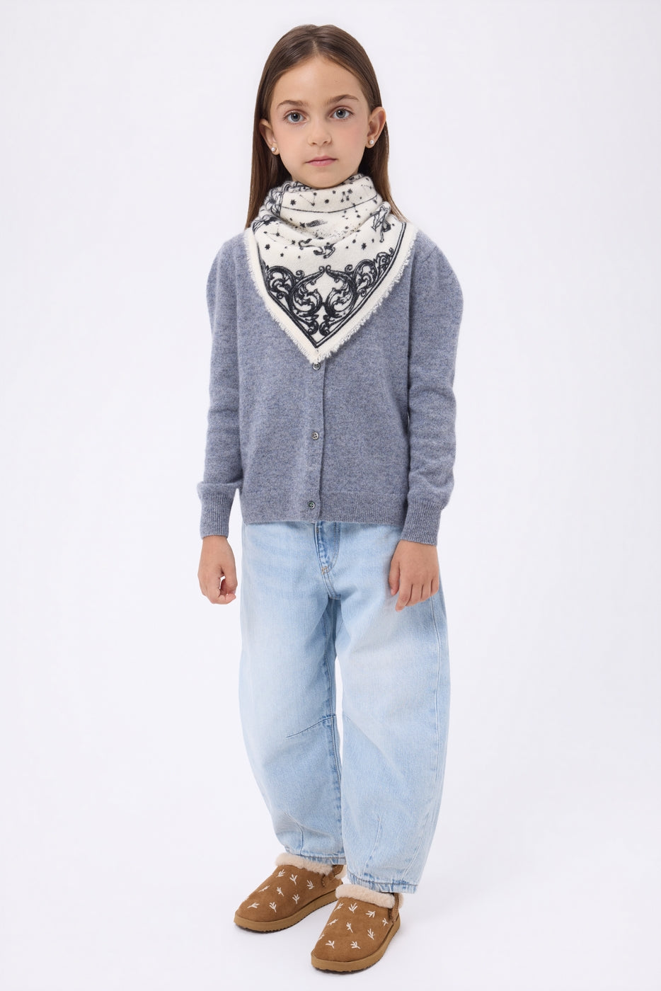 Kleine Bandana Astral - Wit - Kind - 100% Kasjmier