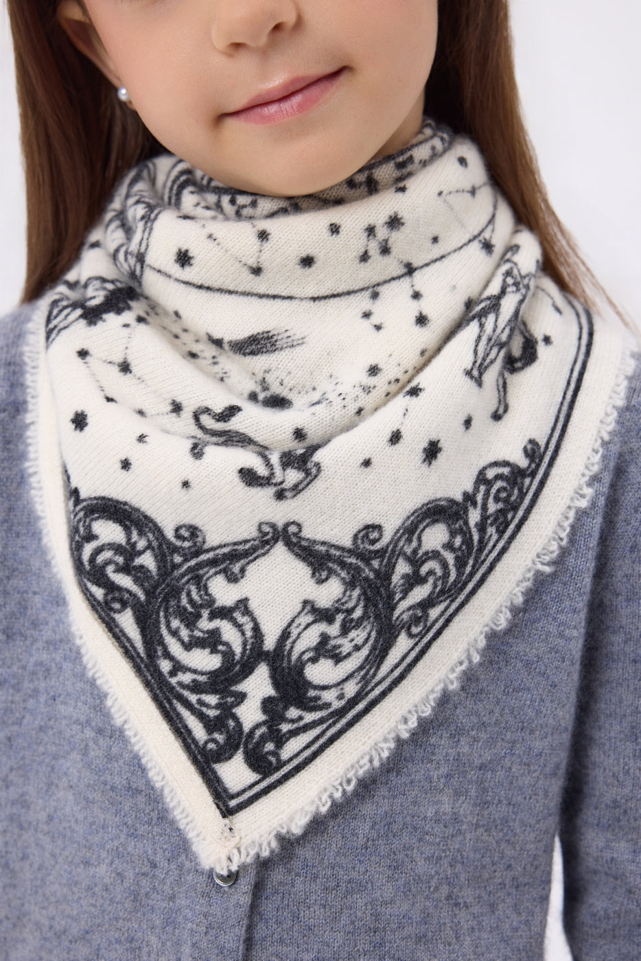 Kleine Bandana Astral - Wit - Kind - 100% Kasjmier