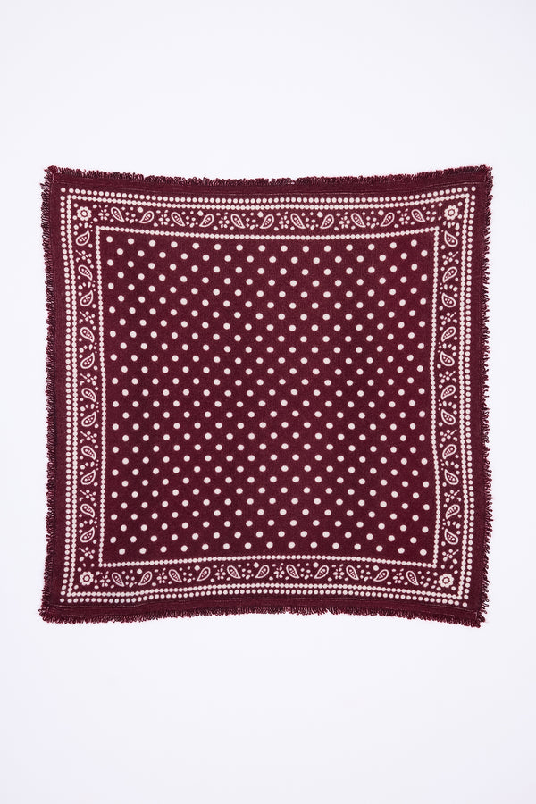 Petit Bandana Dotty - Bordeaux - Femme - 100% Cachemire