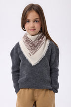 Petit Bandana Presley - Blanc Marron - Enfant - 100% Cachemire