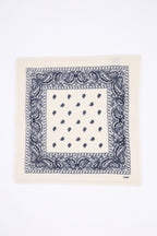 Petit Bandana Presley - Blanc Bleu Marine - Femme - 100% Cachemire
