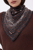 Bandana Piccola Presley - Leopard Bianco - Donna - 100% Cashmere