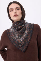 Bandana Piccola Presley - Leopard Bianco - Donna - 100% Cashmere