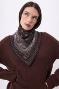 Bandana Piccola Presley - Leopard Bianco - Donna - 100% Cashmere