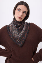 Bandana Piccola Presley - Leopard Bianco - Donna - 100% Cashmere