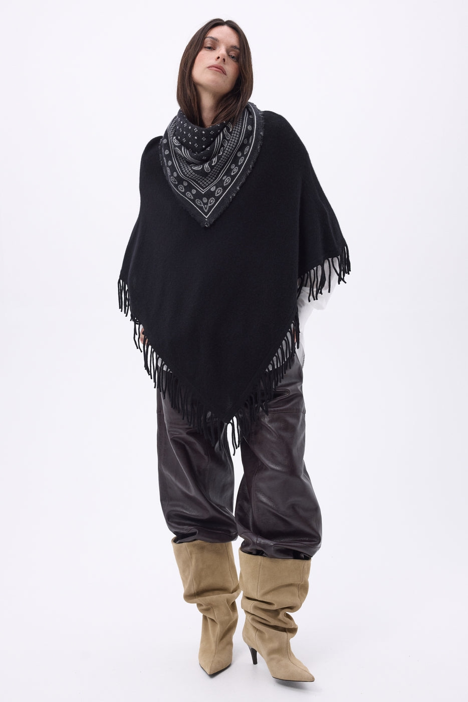 Petit Bandana Quantico - Noir - Femme - 100% Cachemire