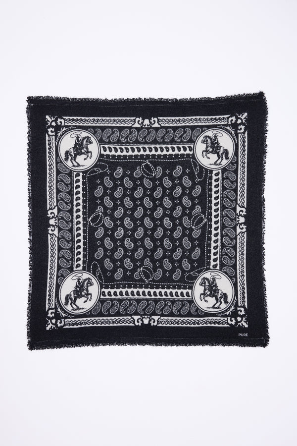 Small Rodeo Bandana - Black - Women - 100% Cashmere