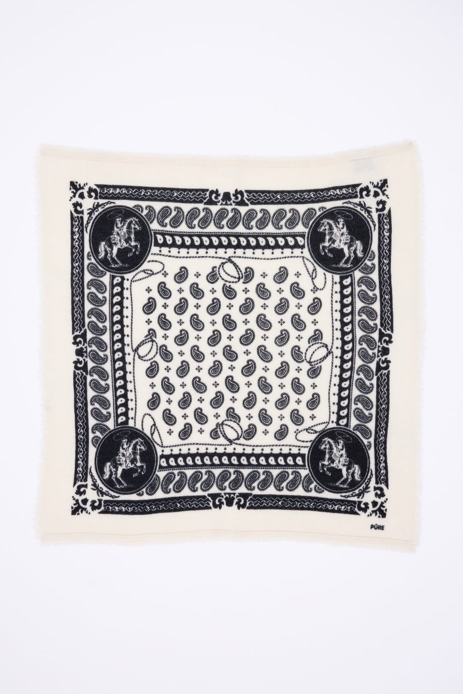 Petit Bandana Rodéo Small Rodeo - Blanc - Enfant - 100% Cachemire