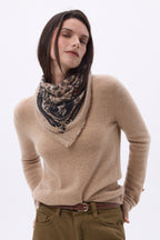 Piccola Bandana Rodeo Small Rodeo - Beige Crema - Donna - 100% Cashmere