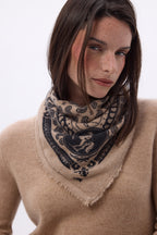 Piccola Bandana Rodeo Small Rodeo - Beige Crema - Donna - 100% Cashmere