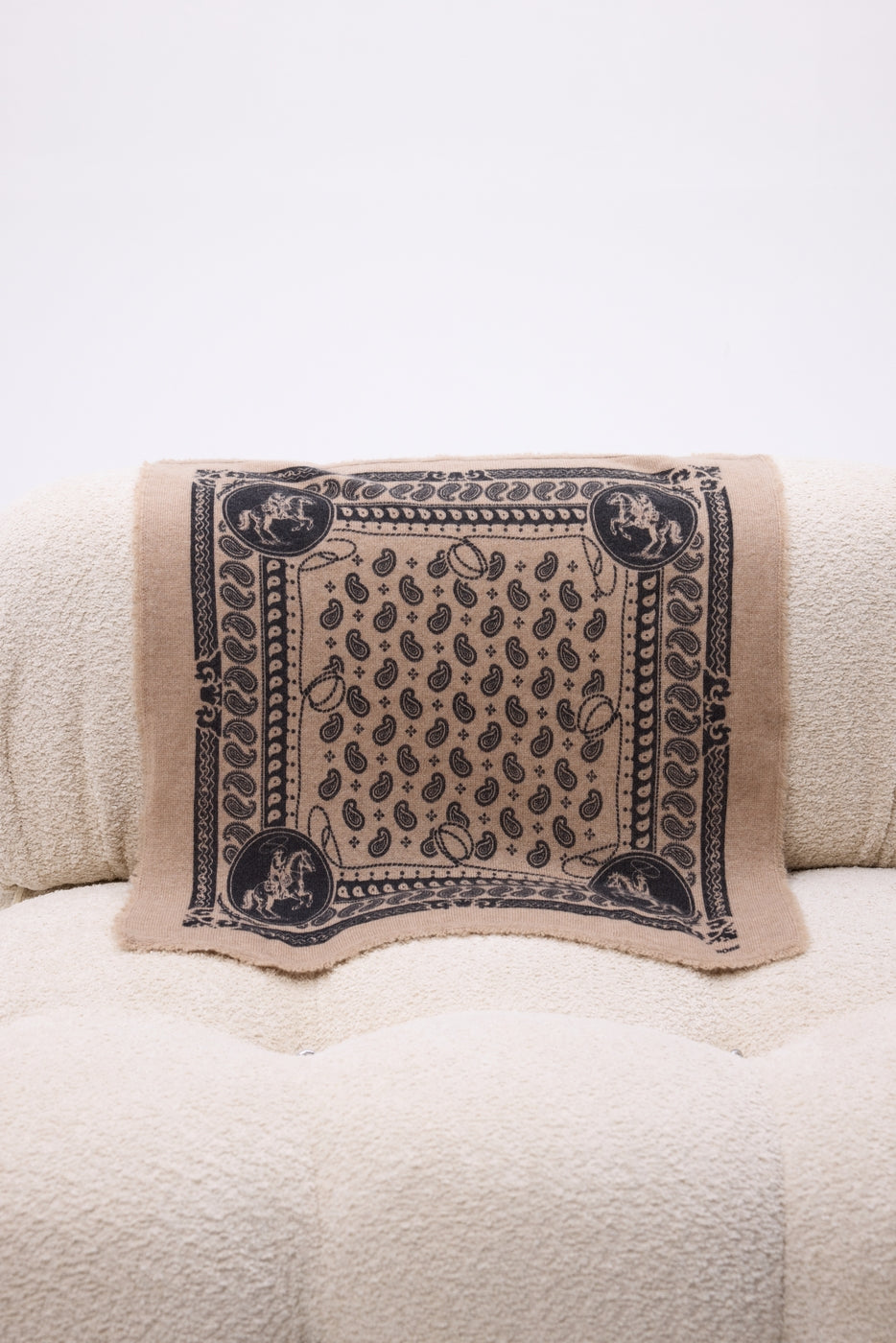 Piccola Bandana Rodeo Small Rodeo - Beige Crema - Donna - 100% Cashmere