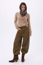 Piccola Bandana Rodeo Small Rodeo - Beige Crema - Donna - 100% Cashmere