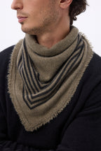 Bandana pequeño Square Stripes - Caqui jaspeado negro - Hombre