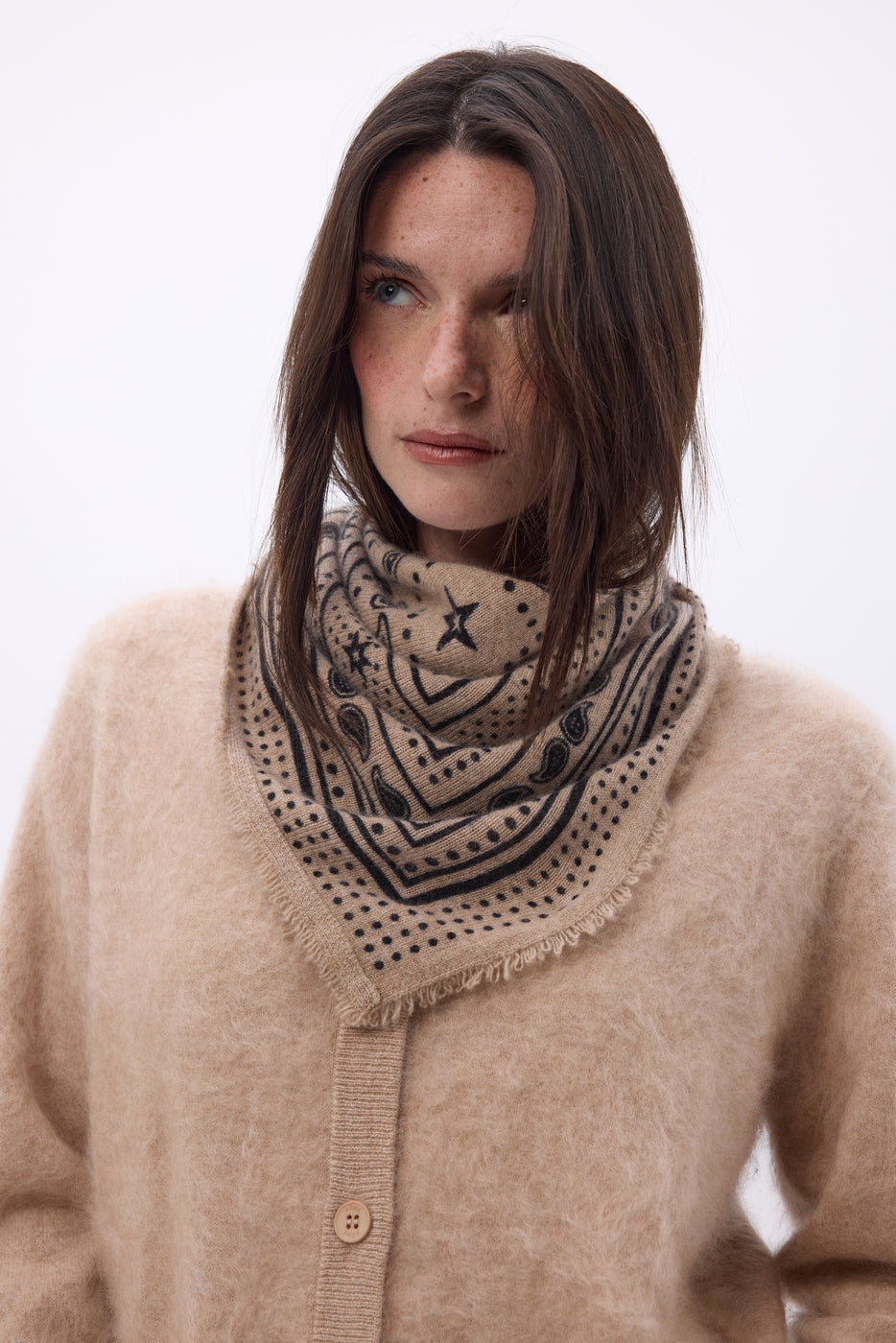 Bandana pequeño Star - Beige crema - Mujer