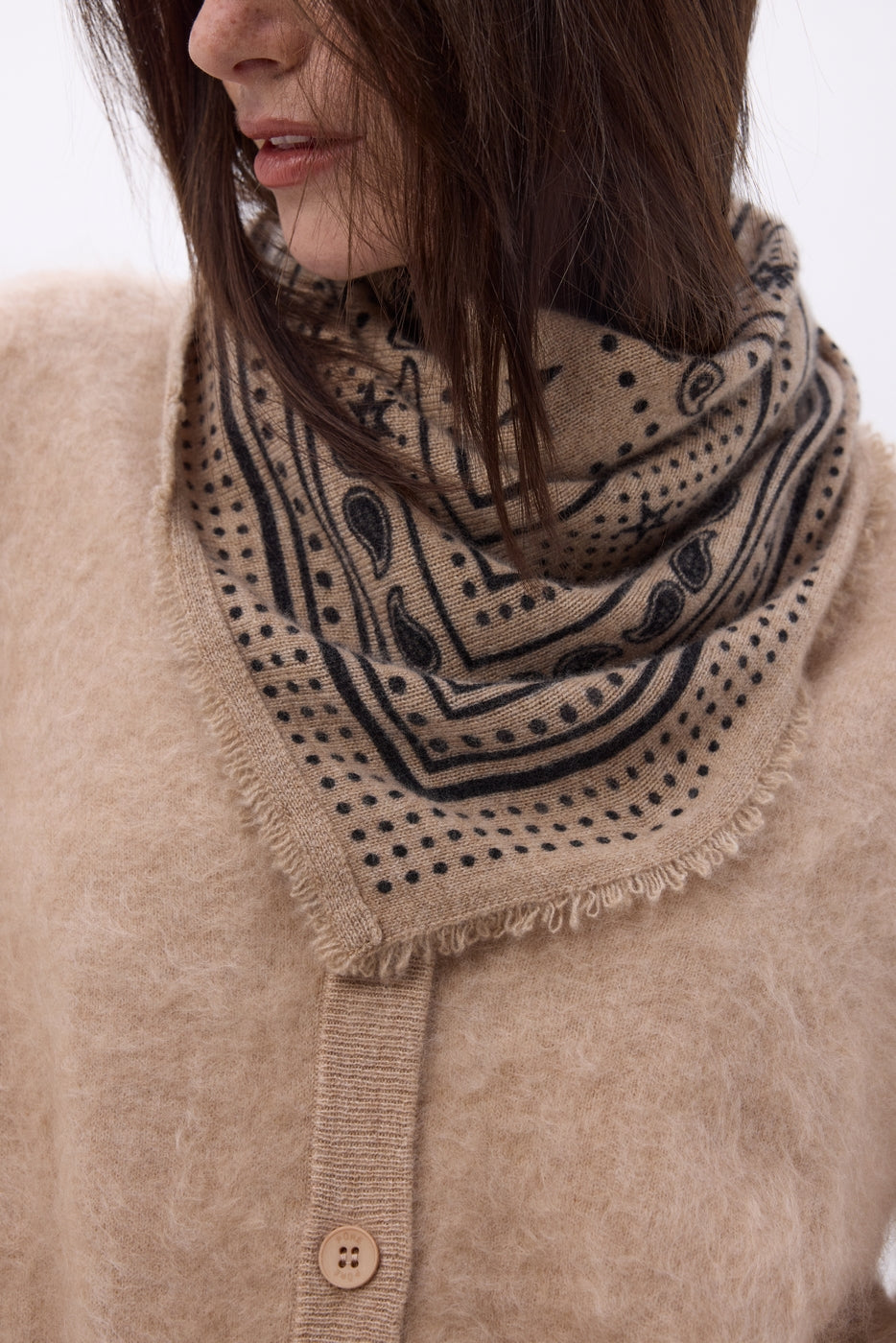 Bandana pequeño Star - Beige crema - Mujer