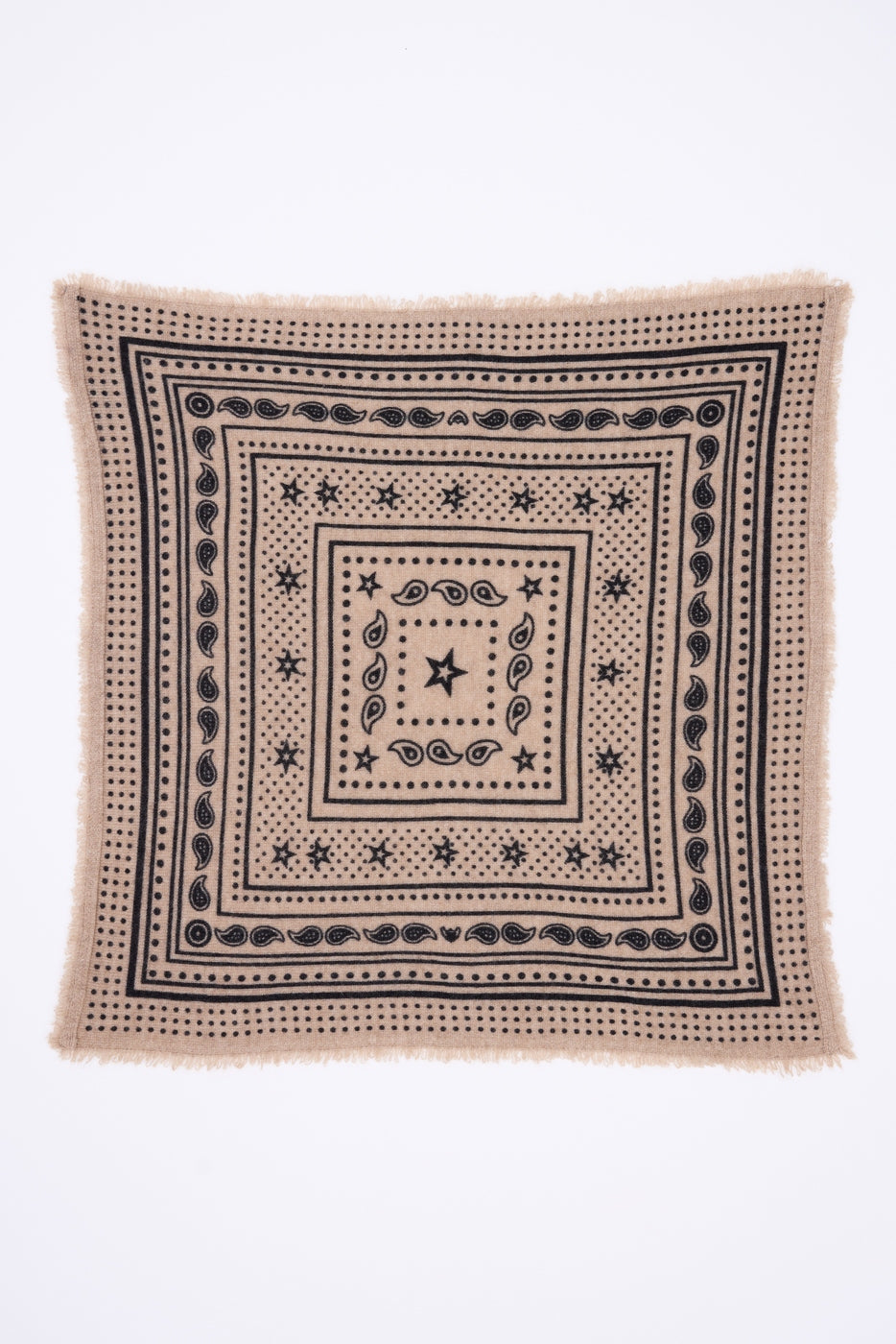 Mała apaszka bandana Star - Beżowo-kremowy - Dziecięca - 100% kaszmir