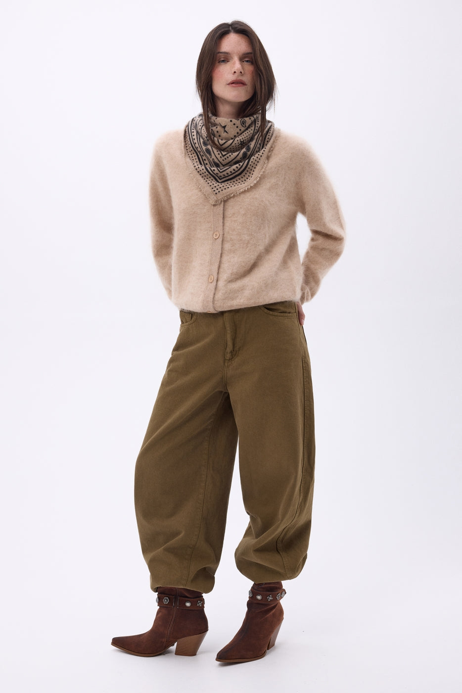 Bandana pequeño Star - Beige crema - Mujer