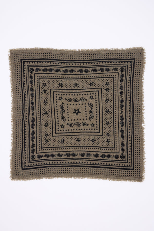 Lille Star bandana - Meleret kaki - Kvinder - 100 % kashmir