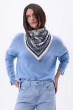 Bandana pequeño Toile de Jouy - Azul marino - Mujer