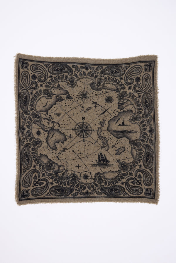 Petit Bandana Vasco - Khaki Chine - Femme - 100% Cachemire