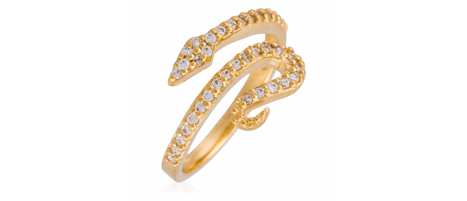 White Snake Adjustable Ring