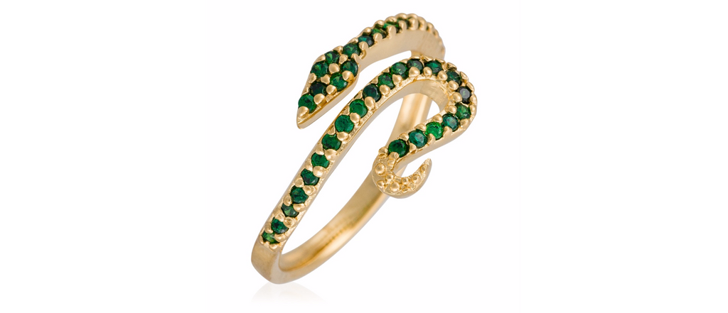 Green Snake Adjustable Ring