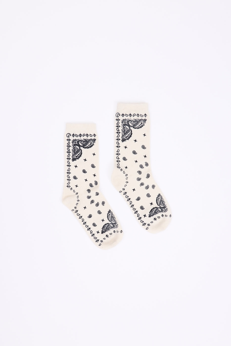 Chaussettes Bandana Presley - Blanc Noir - Mixte - 100% Cachemire