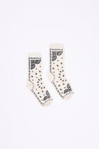 Chaussettes Bandana Presley - Blanc Noir - Mixte - 100% Cachemire