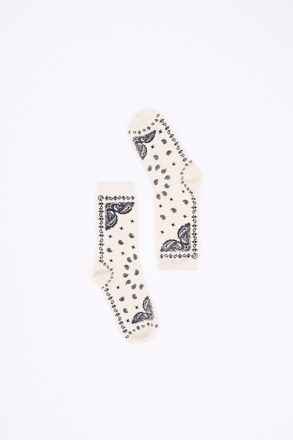 Chaussettes Bandana Presley - Blanc Noir - Mixte - 100% Cachemire