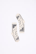 Chaussettes Bandana Presley - Blanc Noir - Mixte - 100% Cachemire