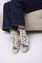 Chaussettes Bandana Presley - Blanc Noir - Mixte - 100% Cachemire
