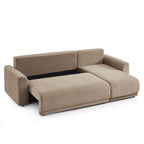 Soline - 4-zits hoekbank - Taupe ribfluweel