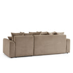 Soline - 4-zits hoekbank - Taupe ribfluweel